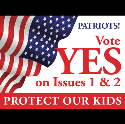 (10 Pack) Vote Yes on Issues 1 and 2 Yard Sign and Stake