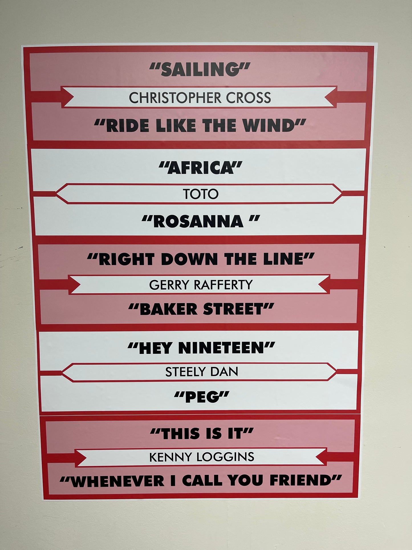 Yacht Rock Jukebox Title Card Removable Wall Graphic - Ready to Apply