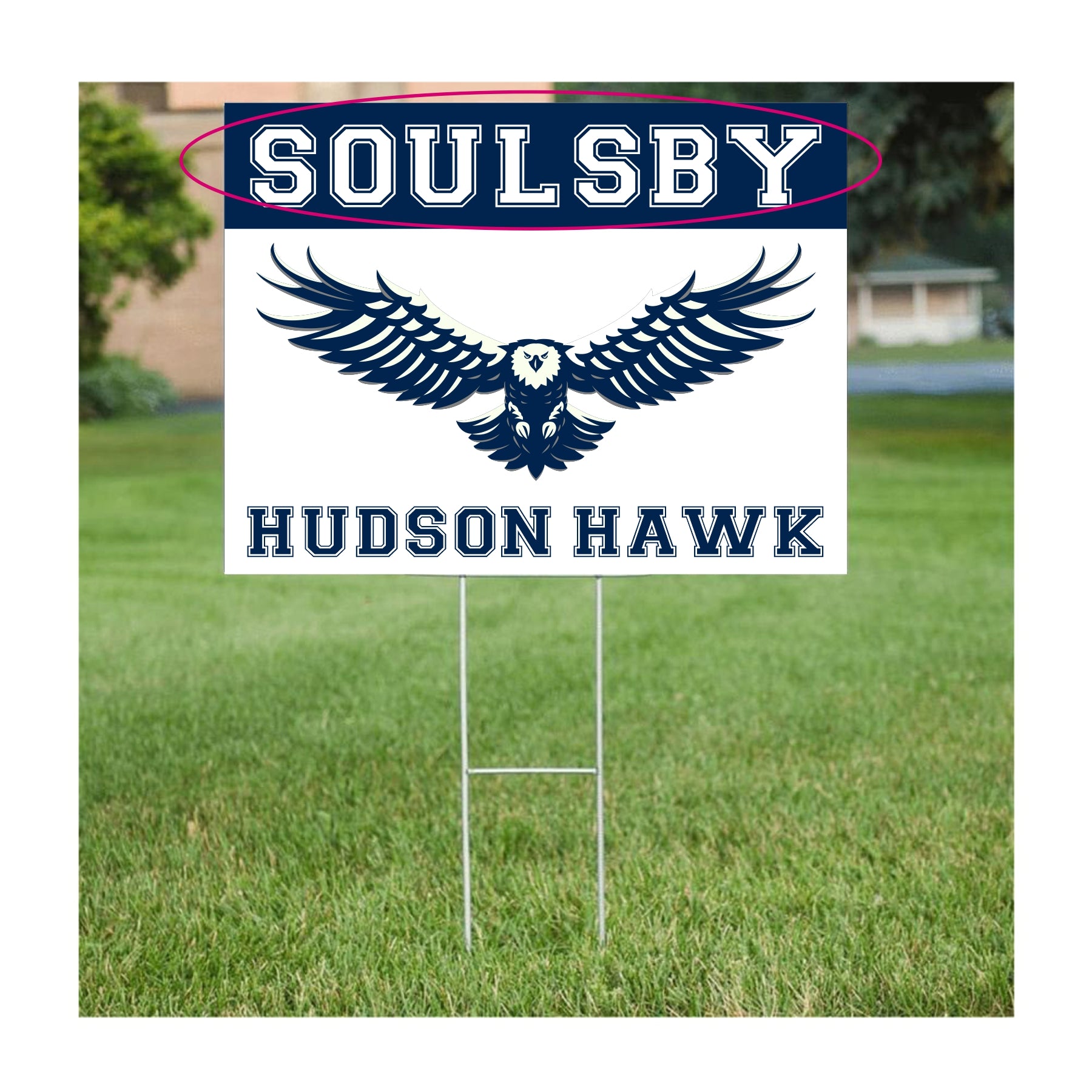 Custom Name Hudson Hawk Corrugated Plastic Yard Sign
