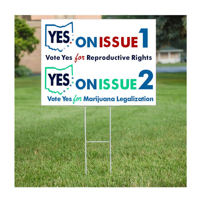 Vote Yes on Issue 1 and 2 Yard Sign and Stake