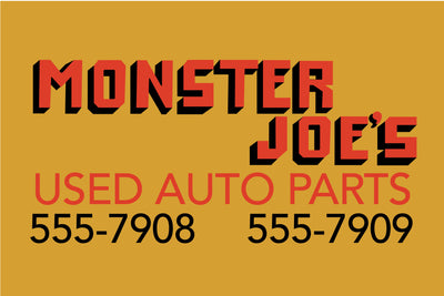 Monster Joe's Used Auto Parts Pulp Fiction Sign