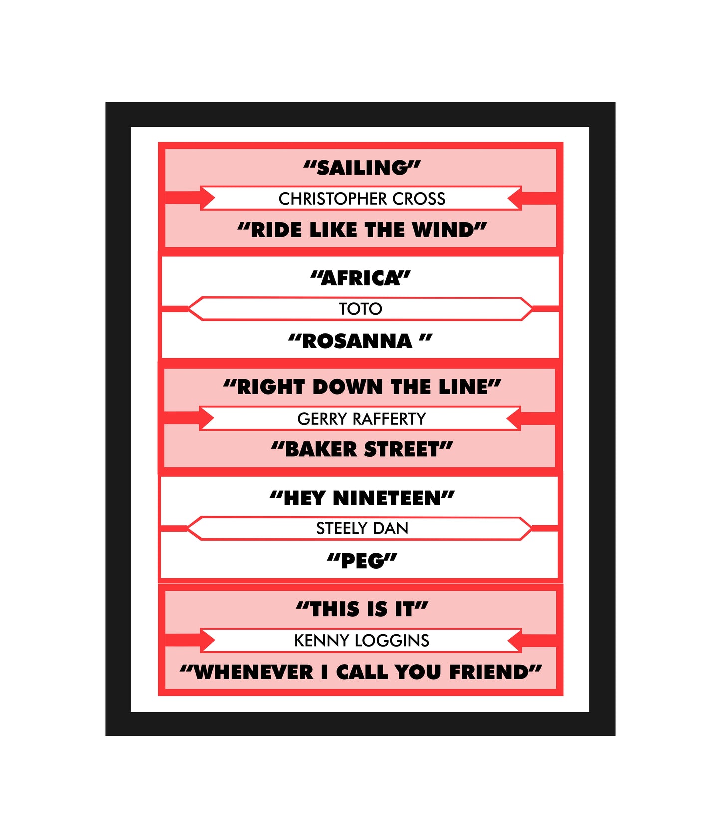 Yacht Rock Jukebox Title Card Removable Wall Graphic - Ready to Apply
