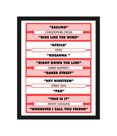 Yacht Rock Jukebox Title Card Removable Wall Graphic - Ready to Apply