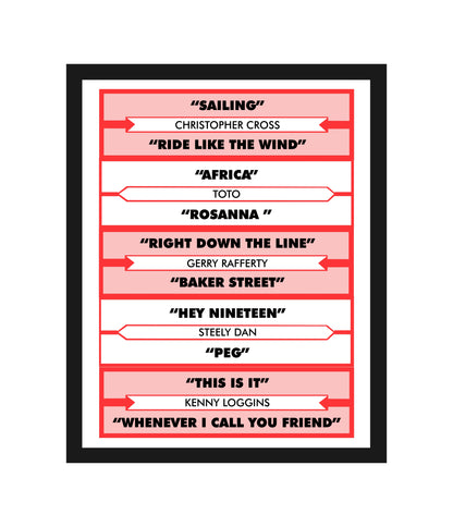 Yacht Rock Jukebox Title Card Removable Wall Graphic - Ready to Apply