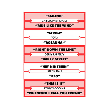 Yacht Rock Jukebox Title Card Removable Wall Graphic - Ready to Apply