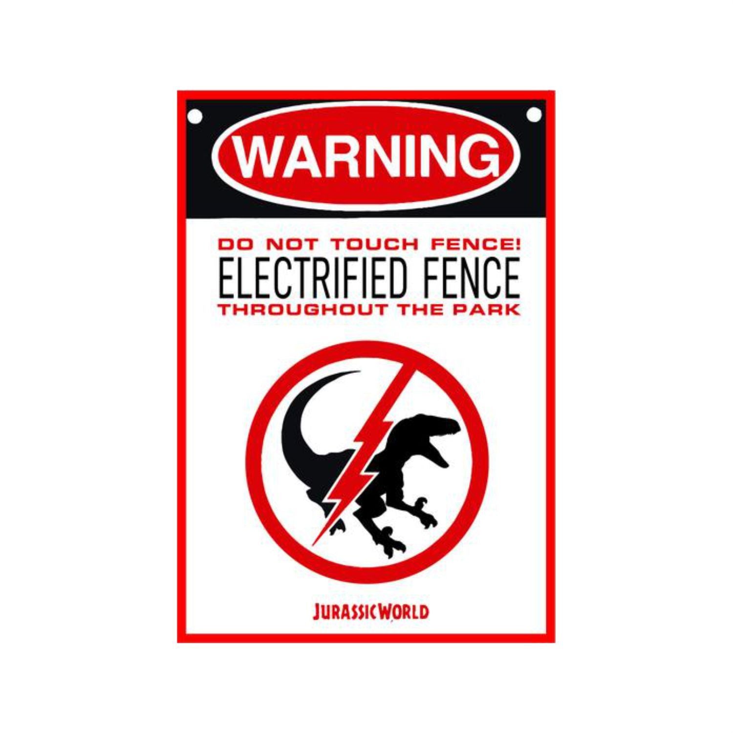 Jurassic Park Electrified Fence Sign